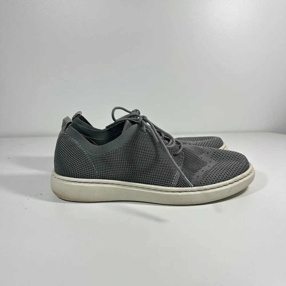 Born Shoes Mens Knit Sneakers Grey Lace‎ Up Casual Shoes BM0000622 Size 11.5 M